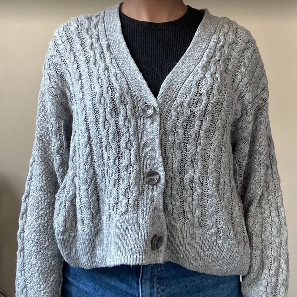 Hollister Gray Slouchy Cardigan